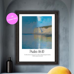 Psalm 46:10 Coastal Christian Art Print (Digital Download)