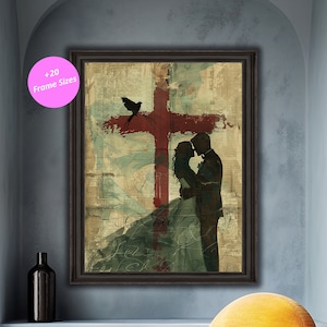 Vintage Couple Silhouette Print: Romantic Newspaper Art (Digital Download)