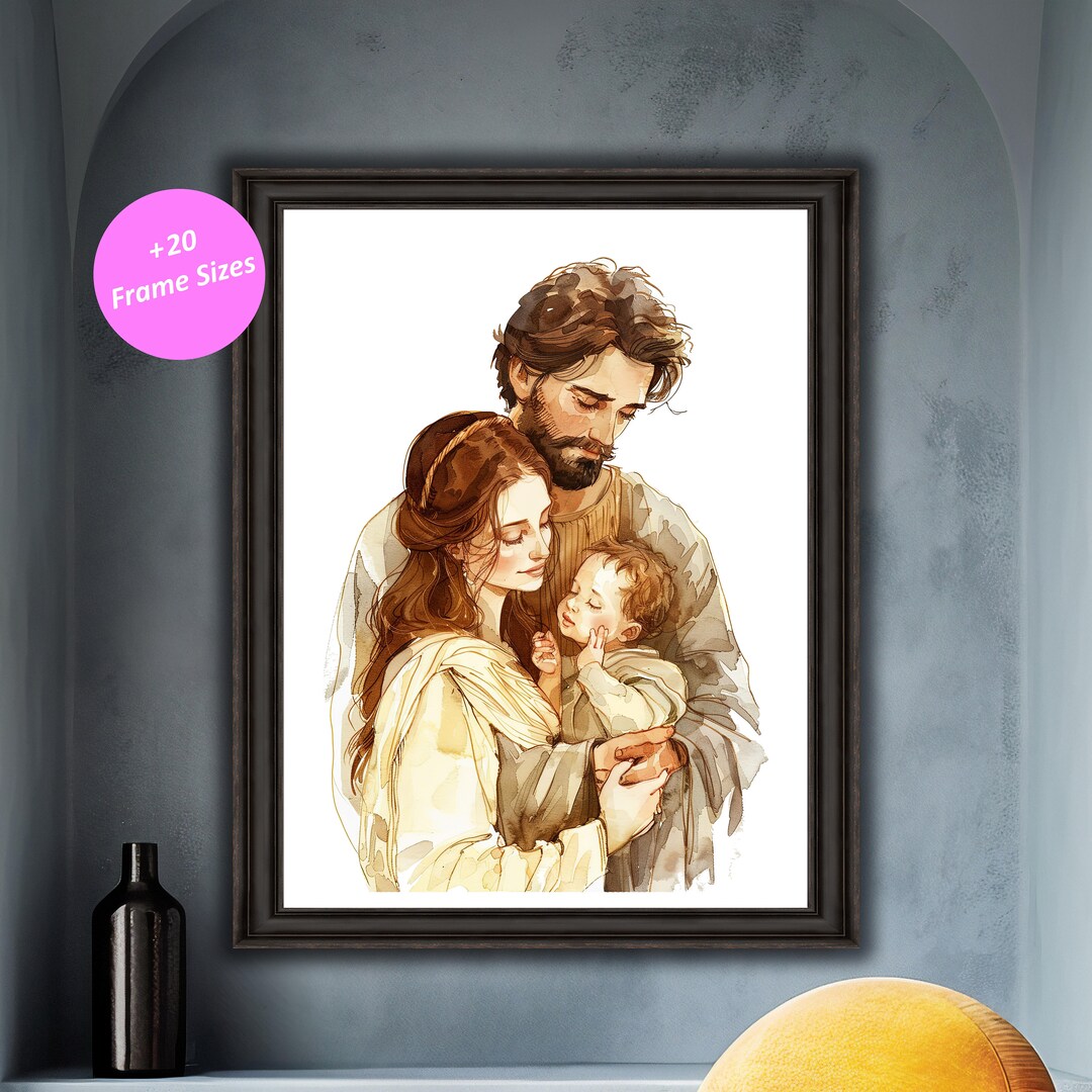 Beautiful Holy Family Printable, Inspirational Bible Verse Art, Instant ...