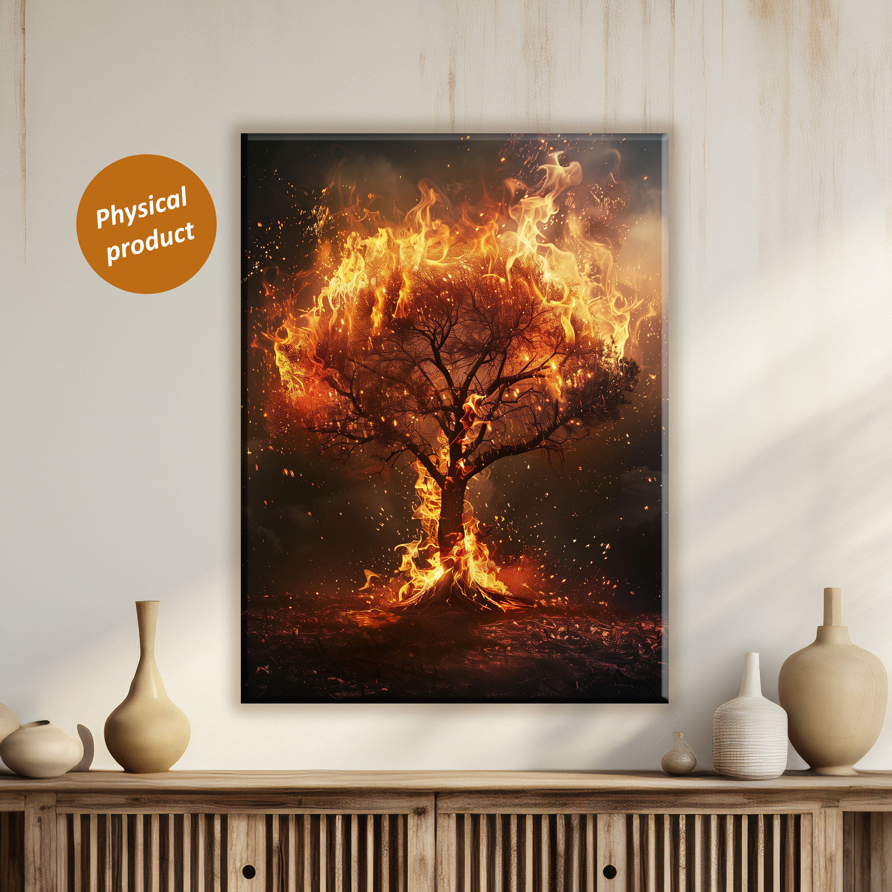 Burning Bush Canvas Art: Moses Divine Encounter, God's Wisdom - Etsy