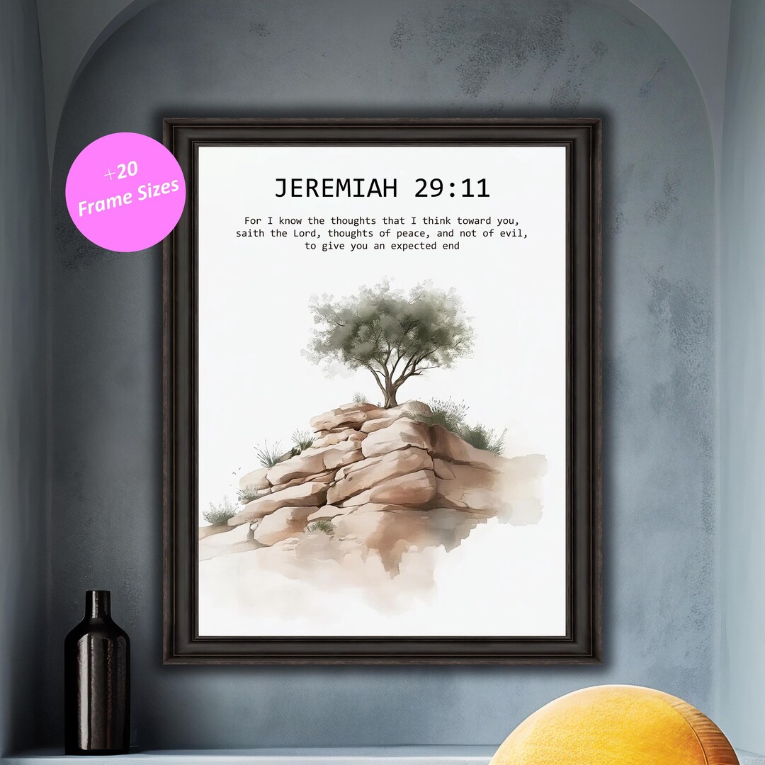 Bible Verse Wall Art, Jeremiah 29:11 Print, Christian Home Decor ...