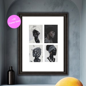 Black Woman Portrait Prints: Afrocentric Home Decor Art (Digital Download)