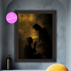 Jesus Healed the Sick Digital Art, Spiritual Healing Wall Art, Christian Artwork Print, Faith-Based Home Decor