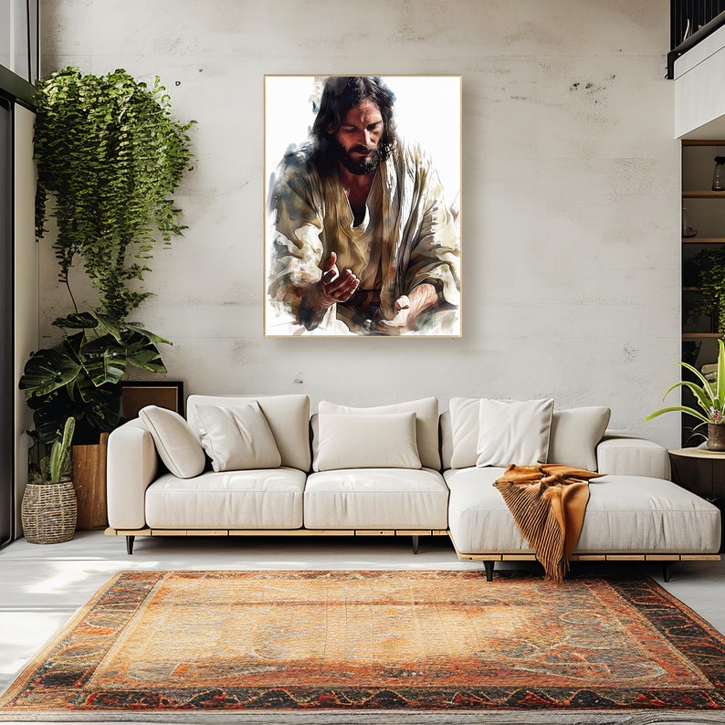 Religious Digital Art Print, Handcrafted Jesus Artwork, Inspirational ...
