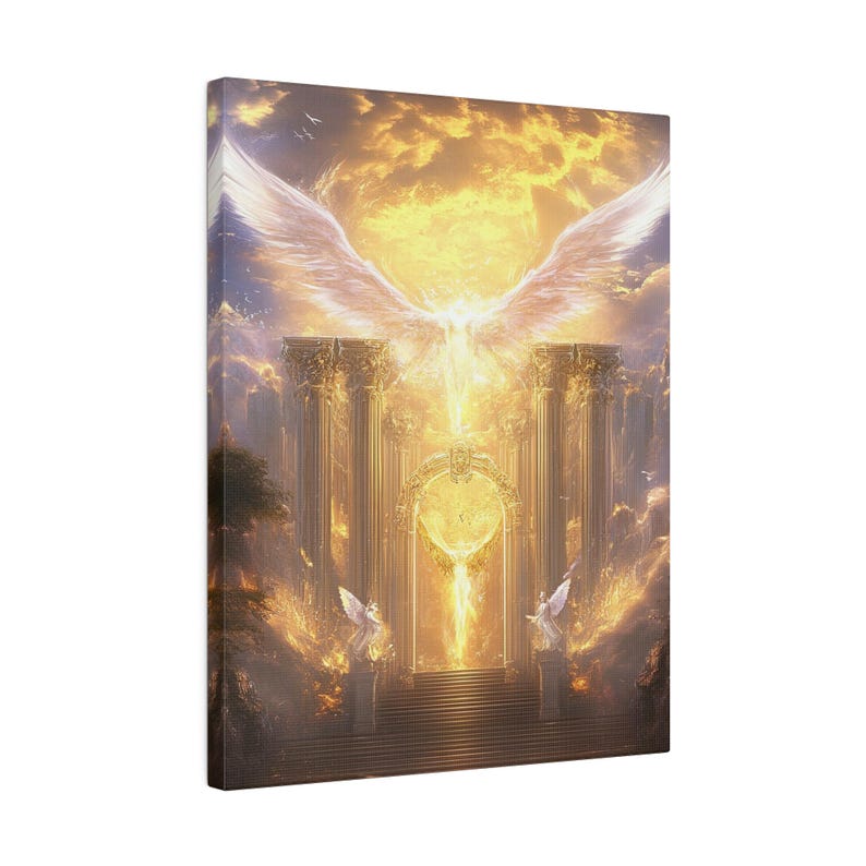 Seraphim Angels Heaven Gateway Painting for Living Room Decor