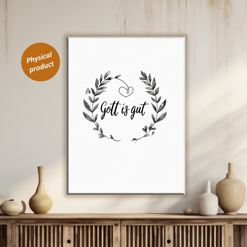 Gott is Gut Quote, Christian Wall Art, Christian Decor, Bible Verse