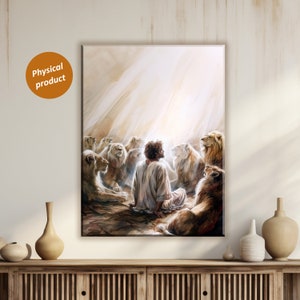 Daniel in the Lions Den Wall Decor Bible Watercolor Print Jesus Art Scripture Wall Art Biblical Gift