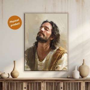 Retrato de Jesús: Decoración cristiana para el hogar, impresión artística en lienzo con fe