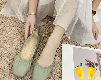 Women's Flat Shoes, Soft Leather Soft Sole Shoes, Earth Shoe, Grounding Shoe Woman, Barefoot Shoes Women, Vacation Shoes, Casual Sandals