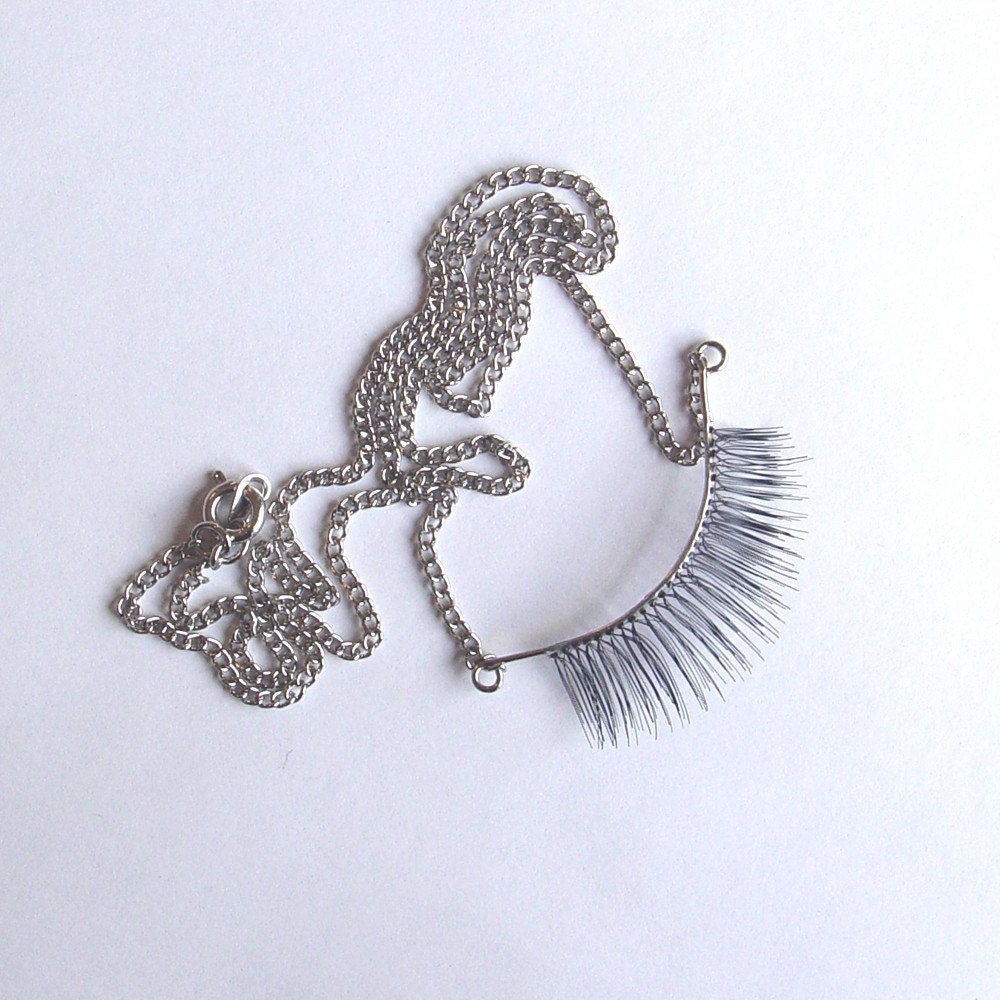 Sterling Silver Eyelash Necklace Etsy