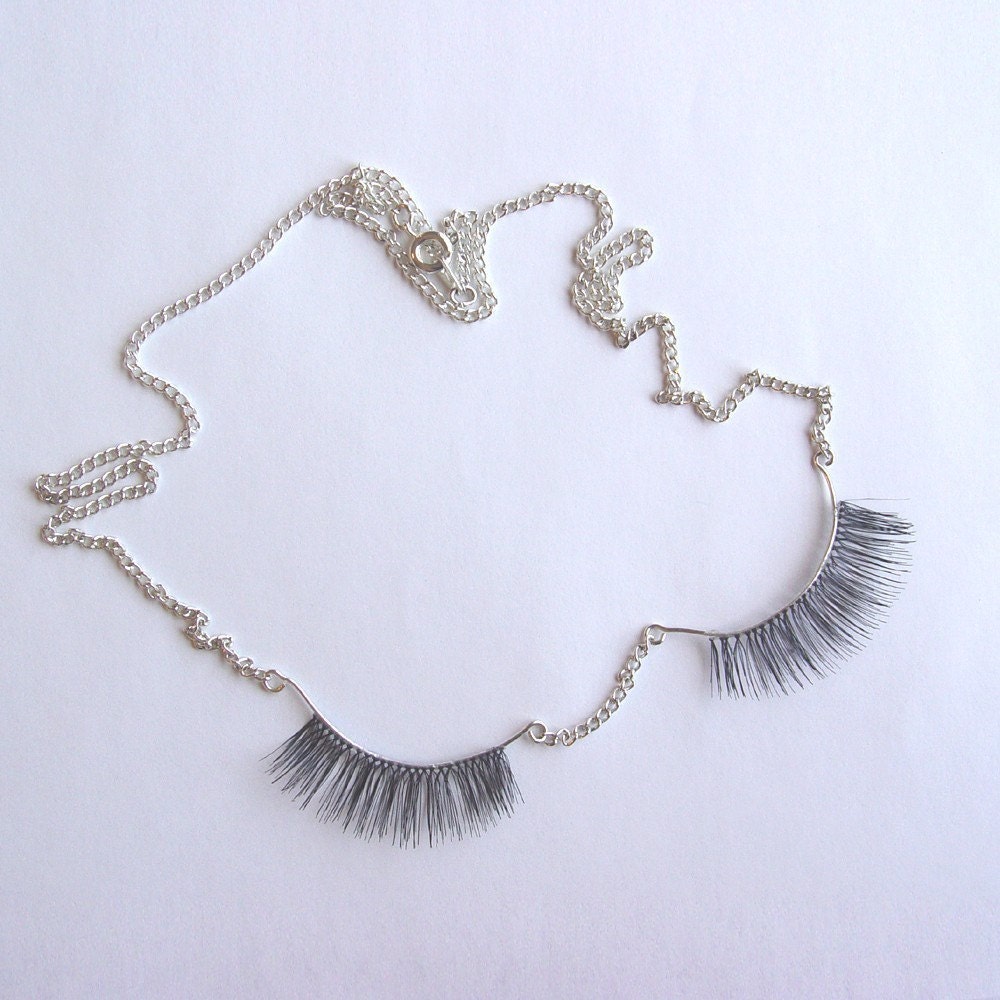 Sterling Silver Eyelash Necklace Etsy
