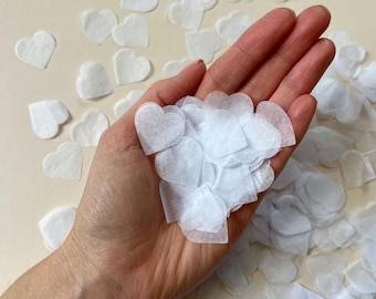 White Paper Heart Shaped Biodegradable Confetti | 7 Handfuls +