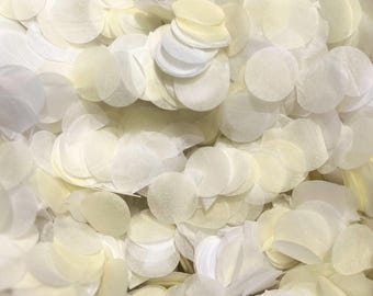 Biodegradable White & Ivory Paper Wedding Confetti, 7 Handfuls