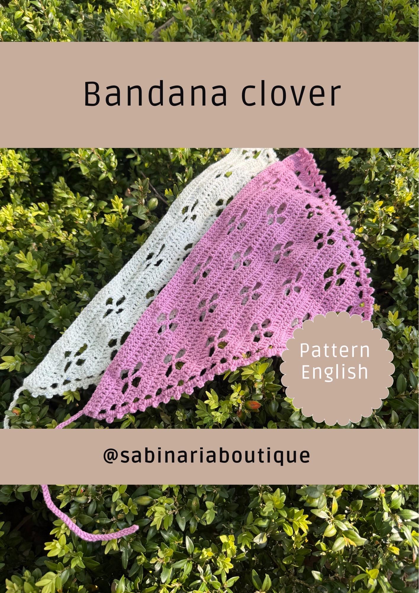 38 Head Scarf Crochet Patterns for Bandanas, Kerchiefs, and Stylish Wraps 13 Crochet Bandana Triangle Headscarf with Clover Lace