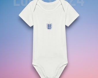 Baby Engeland Euro Sports Romper - Engeland Crest Babywear korte mouw, perfect voetbalfancadeau voor nieuwe ouders