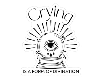 Pegatina de vinilo de Ojo Místico: Bola de cristal llorosa para diarios de brujas