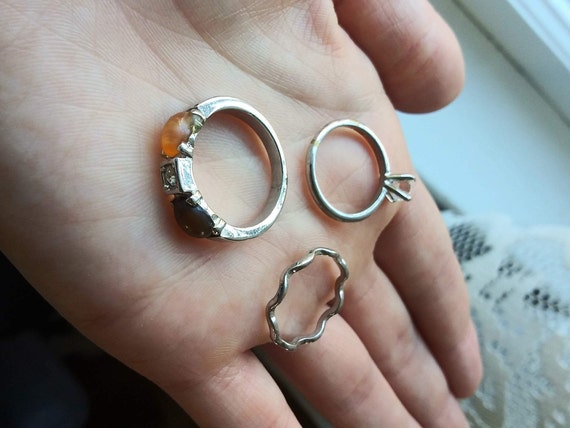 Stacking Rings Statement Cocktail Set 3 Vintage S… - image 7