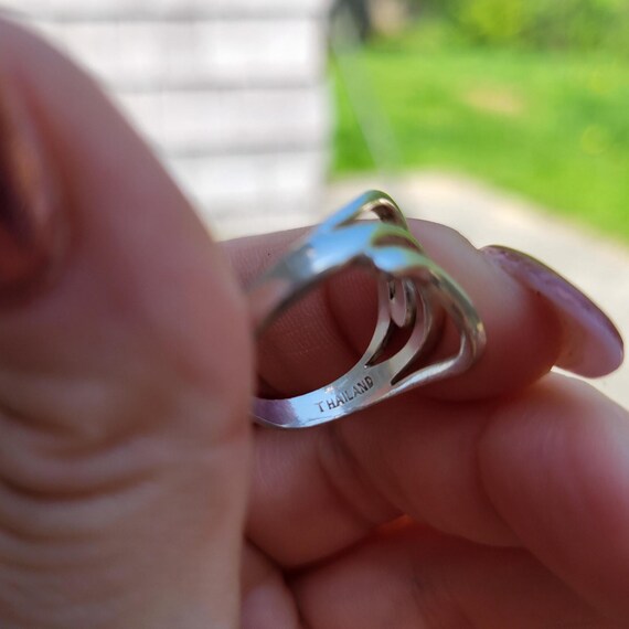 Sterling Silver Statement Ring 925 Wave Artisan S… - image 7