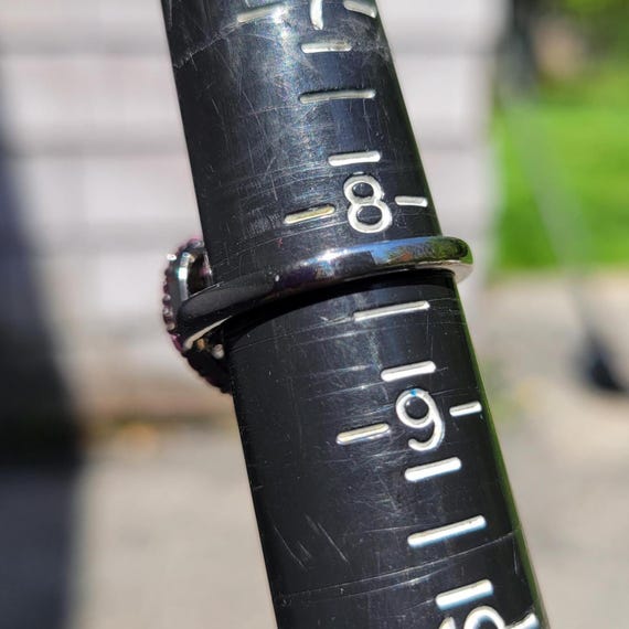 Sterling Silver Heart Ring Statement 925 Crystals… - image 10