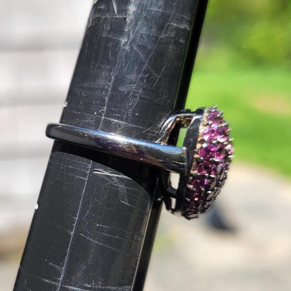 Sterling Silver Heart Ring Statement 925 Crystals… - image 7