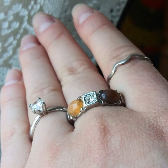 Stacking Rings Statement Cocktail Set 3 Vintage S… - image 4