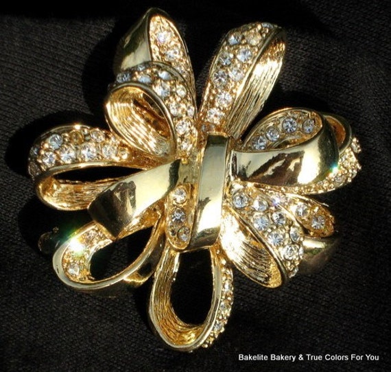 Statement Rhinestone Brooch Pin Sparkle Crystals … - image 4