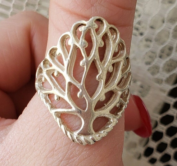 Tree of Life Ring 925 Sterling Silver Statement R… - image 3