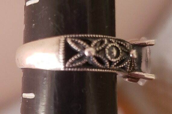 Sterling Silver Ring Statement Crystal Bold Bling… - image 9