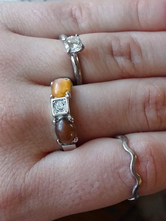 Stacking Rings Statement Cocktail Set 3 Vintage S… - image 5
