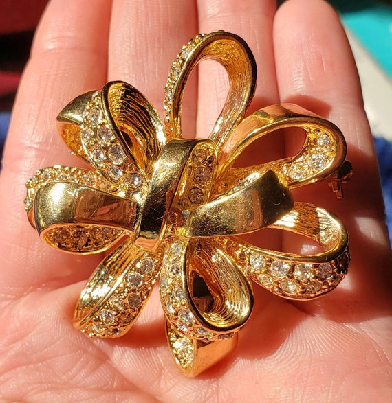 Statement Rhinestone Brooch Pin Sparkle Crystals … - image 9