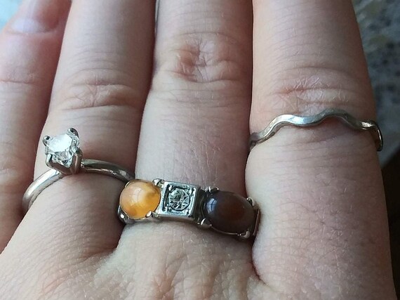 Stacking Rings Statement Cocktail Set 3 Vintage S… - image 3