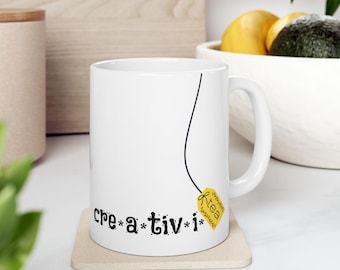 Creativi-TEA "Creativity" Ceramic Mug, Maker Gift, 6 Color Options (11oz)
