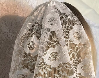 Copricapo floreale bianco per Bat Mitzvah / Copricapo in pizzo per Kippah / Copricapo Simcha / Kippah per Bar Mitzvah / Copricapo con centrino / Kippot / Cappello