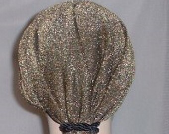 Gold Sparkle Snood | Head Covering | Tichel | Headcovering | Snoods | Wrap | Chemo Scarf | Hair Loss | Hair Snood | Renaissance | Modest Hat