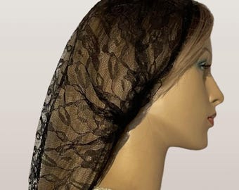 Diadema triangular de encaje, pañuelo bohemio para la cabeza, cubrecabezas para mujer, pañuelo modesto para el cabello, pañuelo de encaje suave, cubrecabezas bohemio