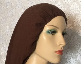 Gauze Cotton Snood Head Covering for Women • Hair Loss & Prayer Hair Snoods • Tichel • Renaissance Headcover • Turban • Modesty Wear • Veil