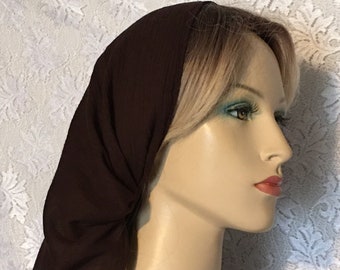 Gauze Cotton Headband Scarf • Multifunctional Headscarf • No Tying • Slip On Head Cover • Modest Headwear • Chemo Headcovering • Hair Loss