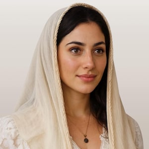 Gauze Cotton Scarf Head Covering | Cording Ties | Tichel | Mitpachat | Headcovering | Hair Covering | Headscarf | Modest Head Cover | Prayer