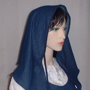 Denim Scarf Headcovering • Jean Fabric Head Covering • Modest Headscarf • Tichel • Chemo Cap • Hair Loss • Mitpachat • Veiling • Boho Chic