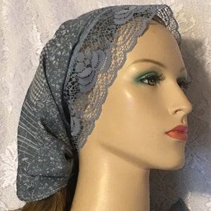 Quilt Pattern Designed Scarf Headcovering | Tichel | Cotton Bandana | Cotton Kerchief | Mitpachat | Head Covering | Head Scarves | Headwrap