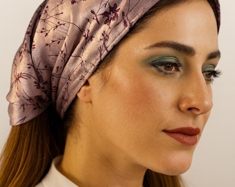 Satin Head band | Extra Wide Multi Color Headwear | Head Wrap | Head Covering | Headcovering | Hair Cover | Hair Band | Scrunch Headband