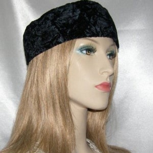 BLACK CRUSH VELVET Bucharian Kippah Headcovering | Kippah Head Covering | Yarmulka | Kippot | Kipa | Bar Mitzvah | Bat Mitzvah | Wedding Hat