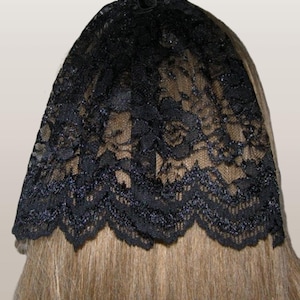 Black Floral Bat Mitzvah Head Covering | Lace Kippah Hair Covers | Simcha Headcovering | Bar Mitzvah Kippah | Doily Headcover | Kippot | Hat