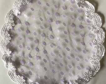 Tulle Doily Kippah | Lavender Head Covering | Trim Head Cover | Simcha Headcovering | Bat Mitzvah Kipah | Doily Kippot | Chapel Cap | Prayer