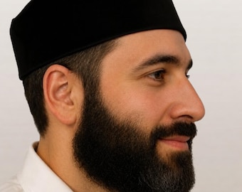 Zwarte suède Bucharische kippa | Kippah hoofddeksel | Joodse kippa | Bar Mitswa hoed | Yarmulke | Kippot | Bruiloftskippa | Cap