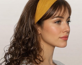 Wide Headband | Boho Hair Wrap Head Covering | Chiffon Fabric Head Band | Women's Modest Hair Covering | Bohemian Hair Accessory