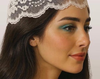 Lace Bucharian Doily Head Cover Lace Chapel Cap Hair Accessory Modest Headcovering for Bat Mitzvah Doily for Religious Wear Hair Fascinator