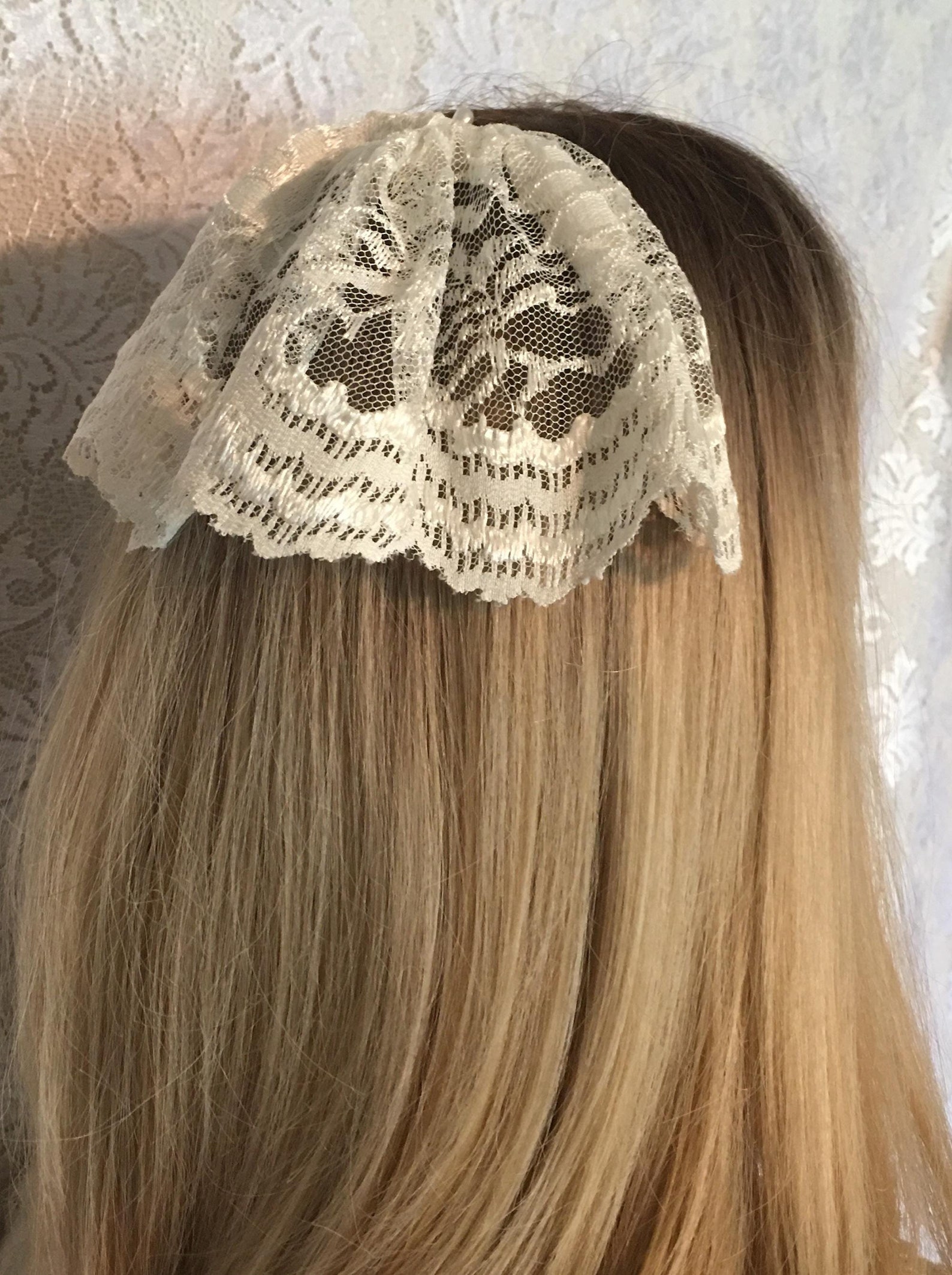 Lace Kippah Head Covering, Women's Lace Doily, Lace Kippah Hair Covers, Bat Mitzvah Headcovering, Chapel Cap Headcover