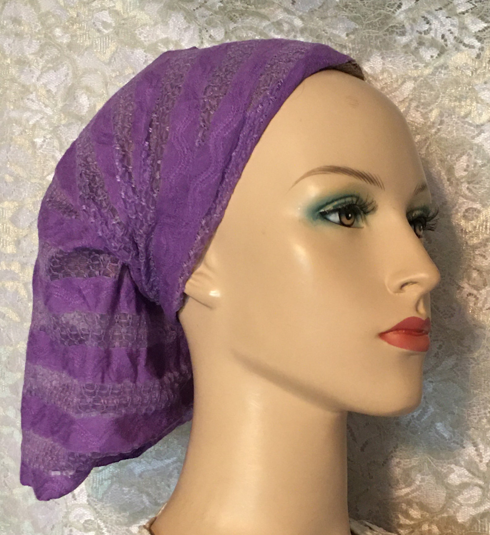 HEADWRAP PURPLE STRETCH Multi Wear Head Wrap Tube Stretch Etsy