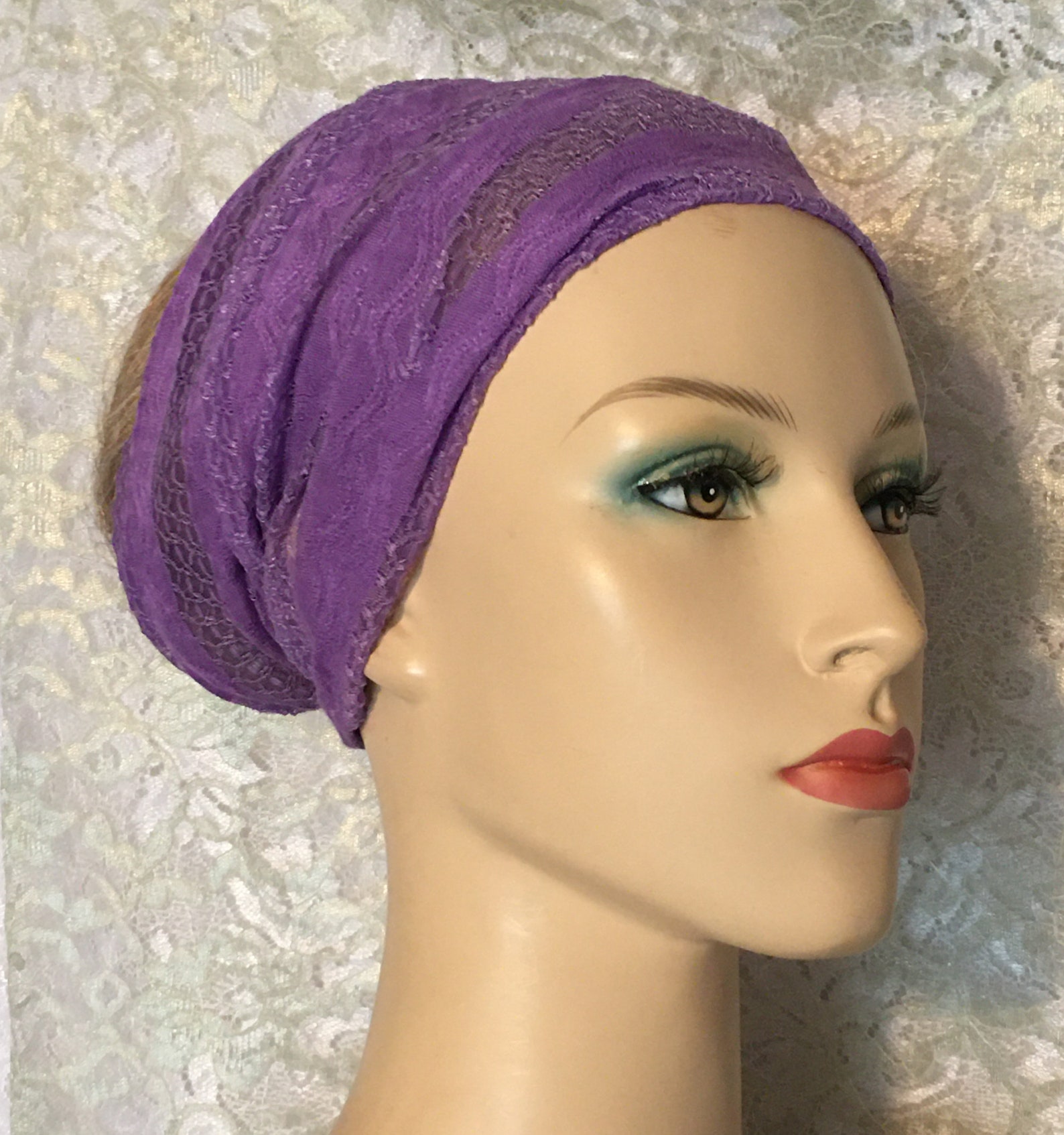 HEADWRAP PURPLE STRETCH Multi Wear Head Wrap Tube Stretch Etsy